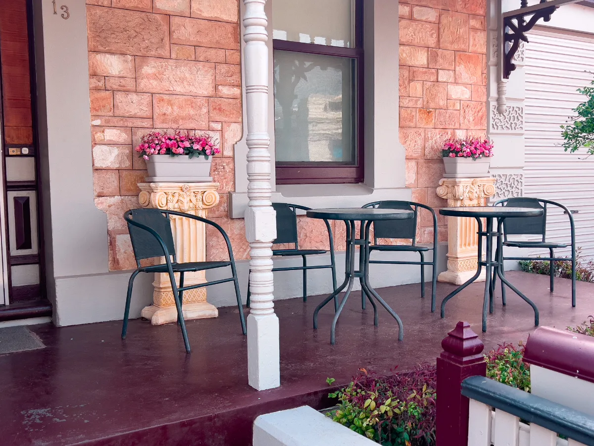 A welcoming porch in Hamley Bridge, South Australia, invites you to relax and enjoy the peaceful surroundings.
