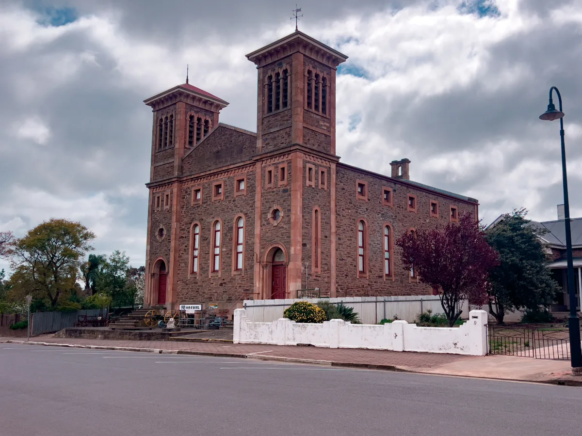 St. Rose of Lima Catholic Church, Kapunda, its twin towers a testament to its enduring presence.