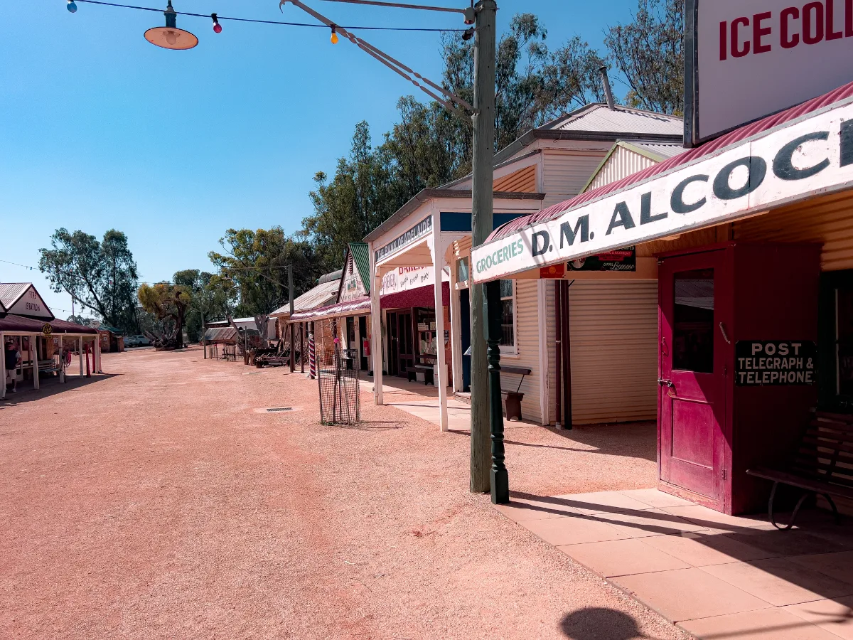 The main street of the Loxton Historical Village.