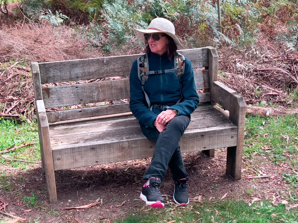 A welcome rest stop on the trail allows time to appreciate the scenery in Halls Gap.
