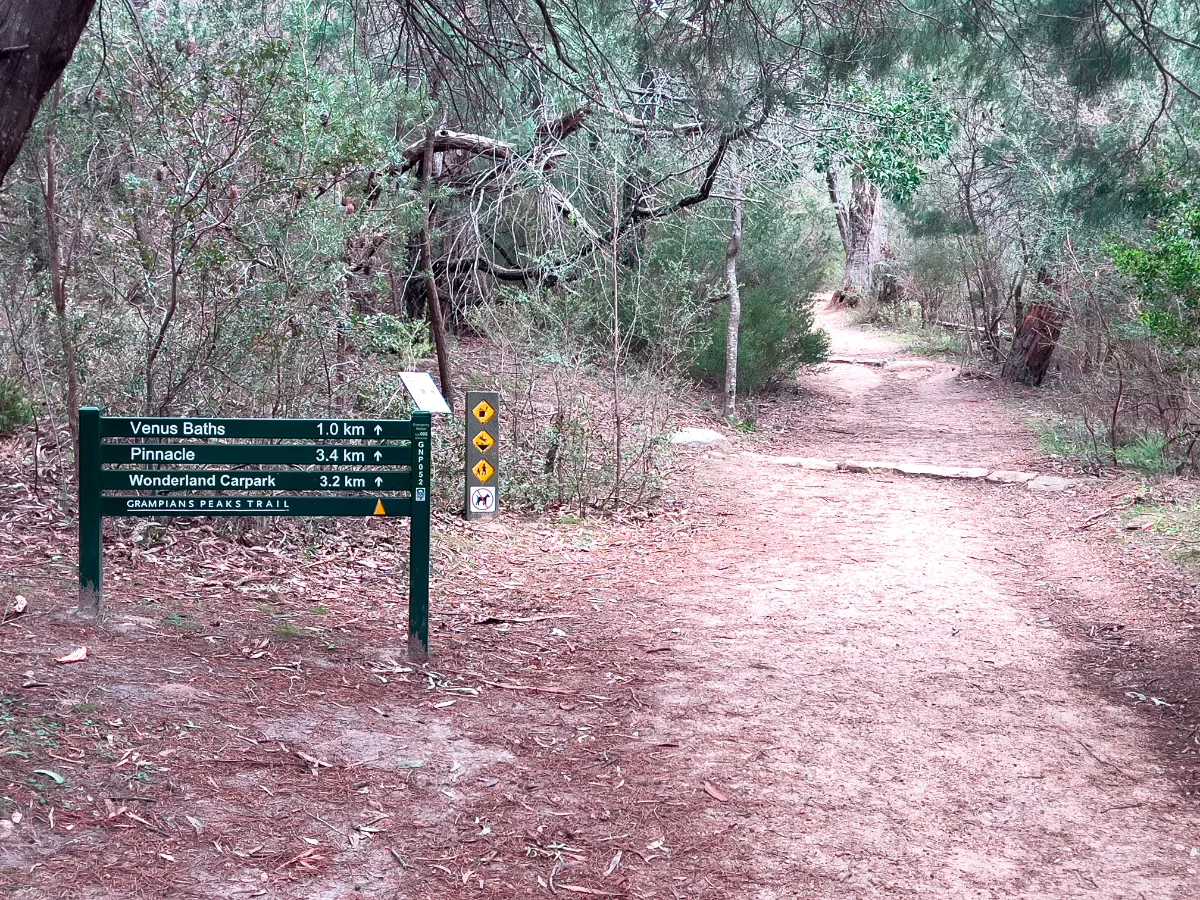 The trailhead near Halls Gap promises adventure on the Grampians Peaks Trail.