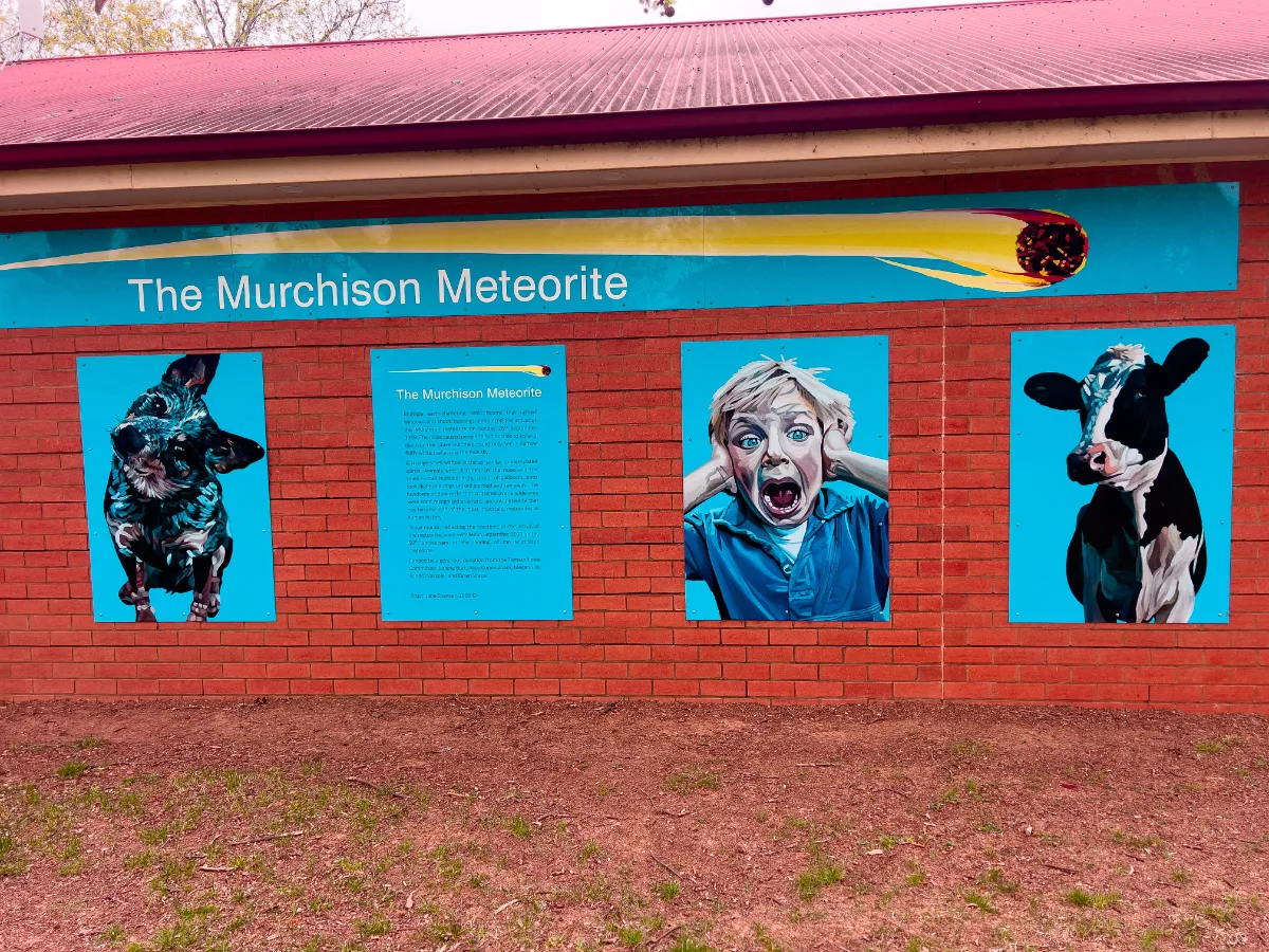 An information display detailing the story of the Murchison Meteorite.