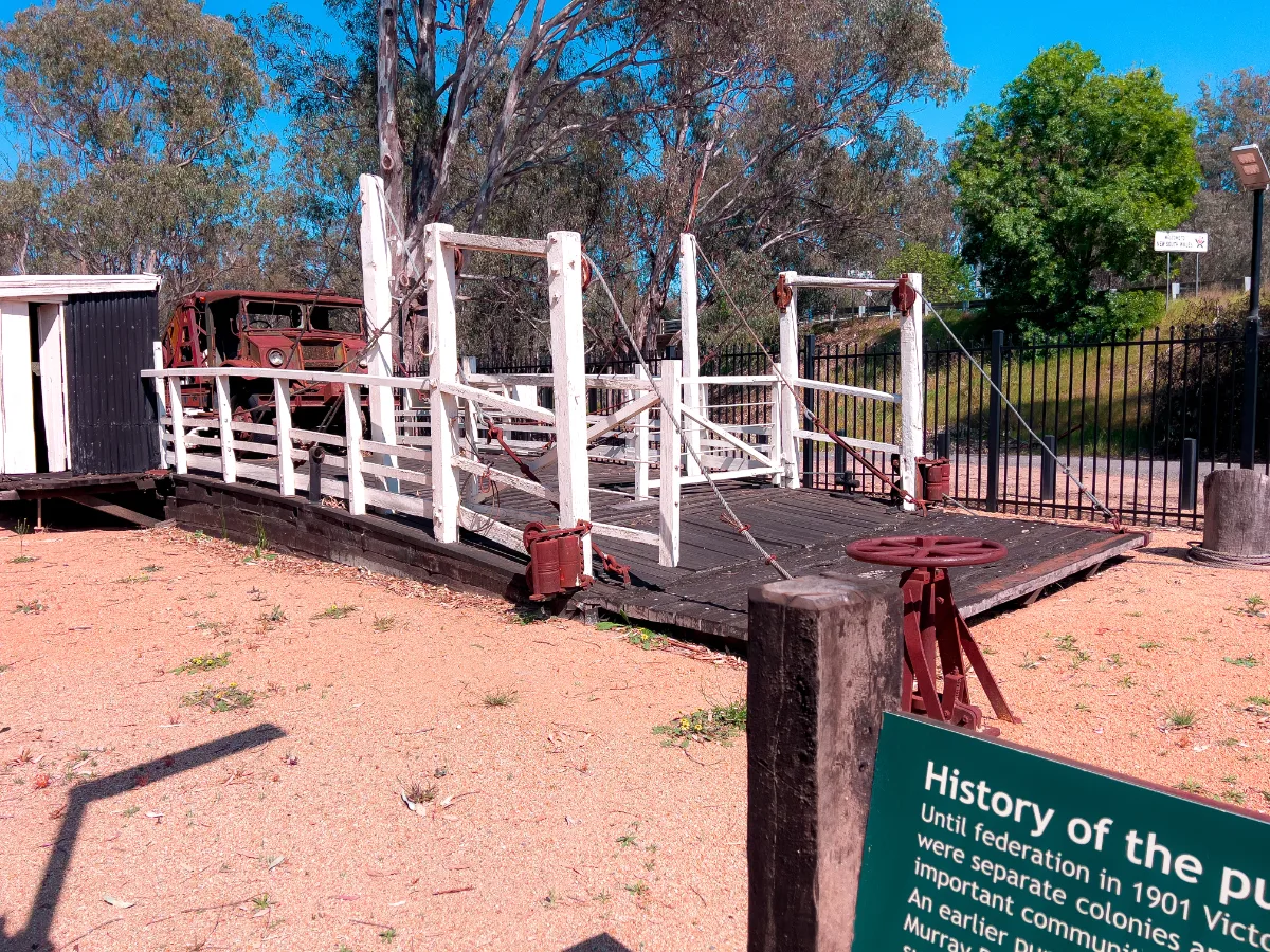 The Barmah punt, a relic from a time when river crossings were a vital part of life.