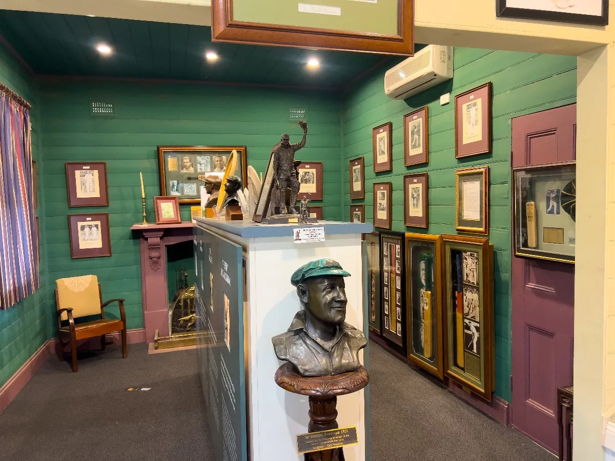 A glimpse into the Bradman Birthplace Museum, filled with memorabilia and historical artifacts.