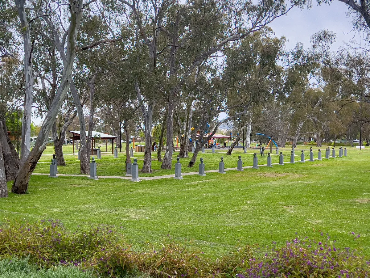 The Sir Donald Bradman Cricket Walk in Cootamundra, a tribute to cricketing legends.