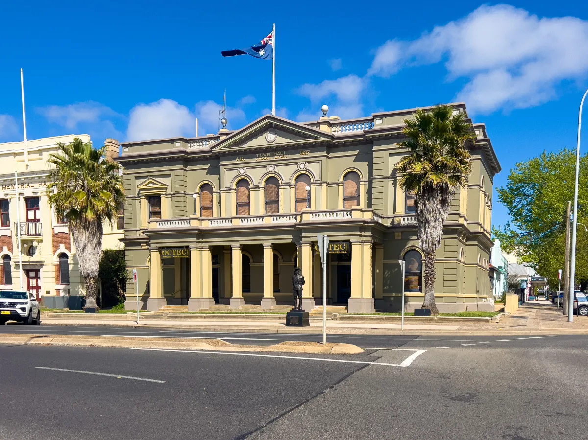 The Orange Town Hall, a grand example of Victorian architecture.