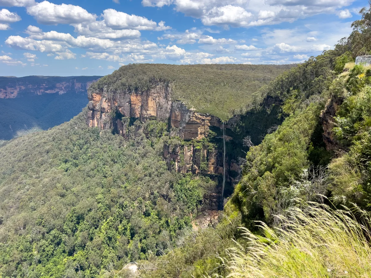A panoramic view capturing the grandeur of Govett's Leap and the surrounding valley.