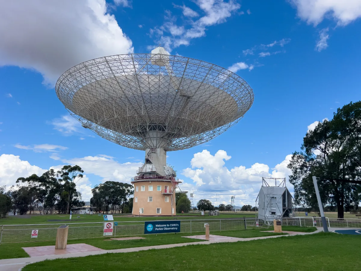 The iconic Parkes Observatory, a giant ear listening to the cosmos.