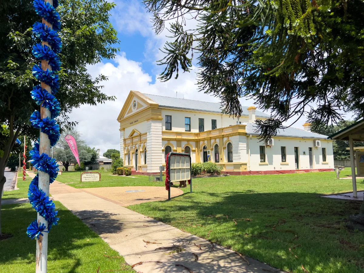 The stately courthouse of Boorowa, a grand testament to the town's rich history.