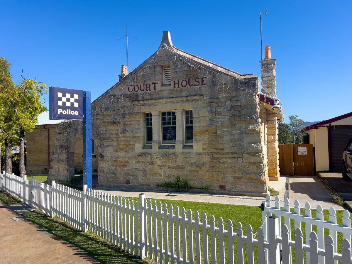 The Kangaroo Valley Court House, a stoic reminder of the Valley's history.