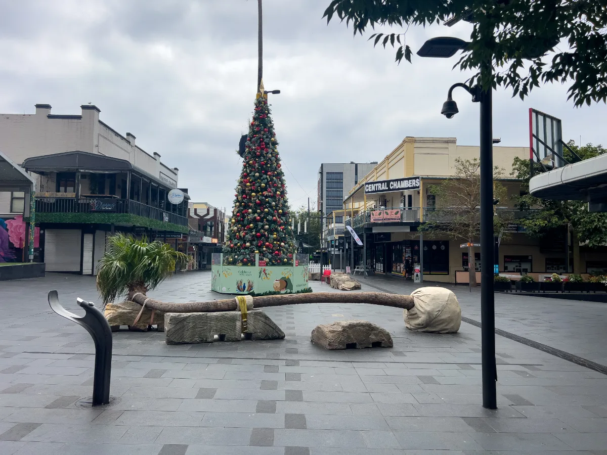A somewhat unconventional Christmas tree in the heart of Wollongong.
