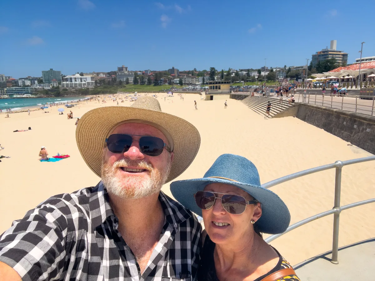 Steve and Lisa, dutifully posing for the obligatory Bondi selfie.