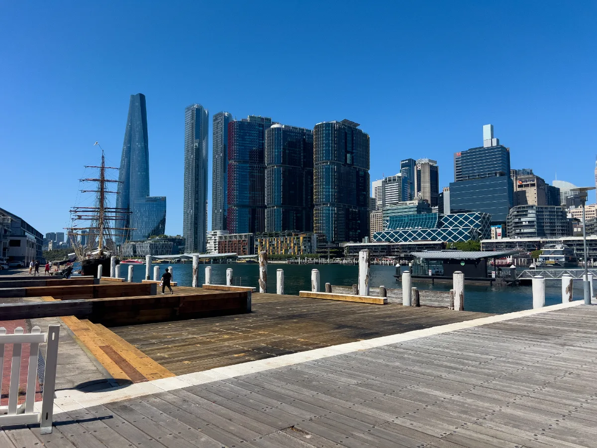 A panoramic view of the Sydney skyline from Circular Quay.