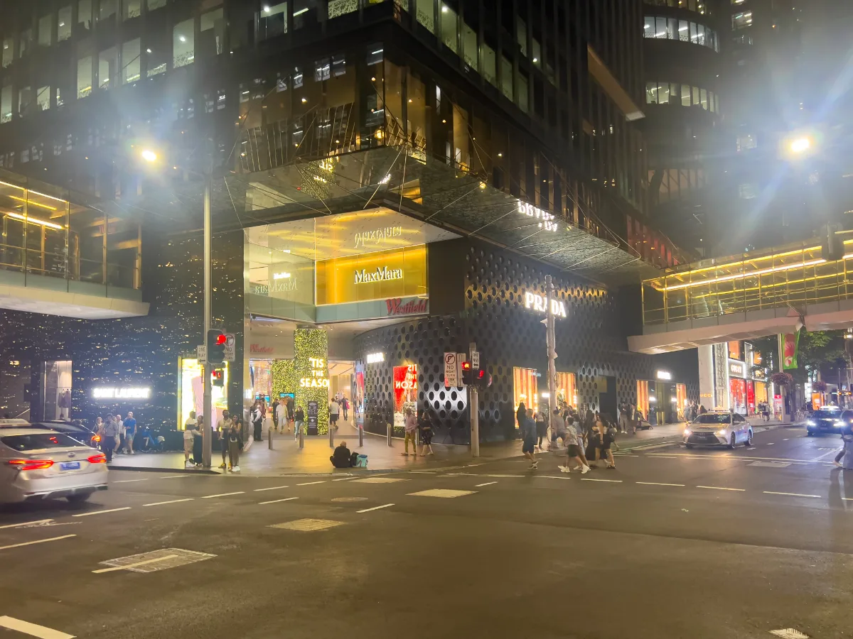 Even the high-end shops are in the Christmas spirit, adding to the city's festive glow.