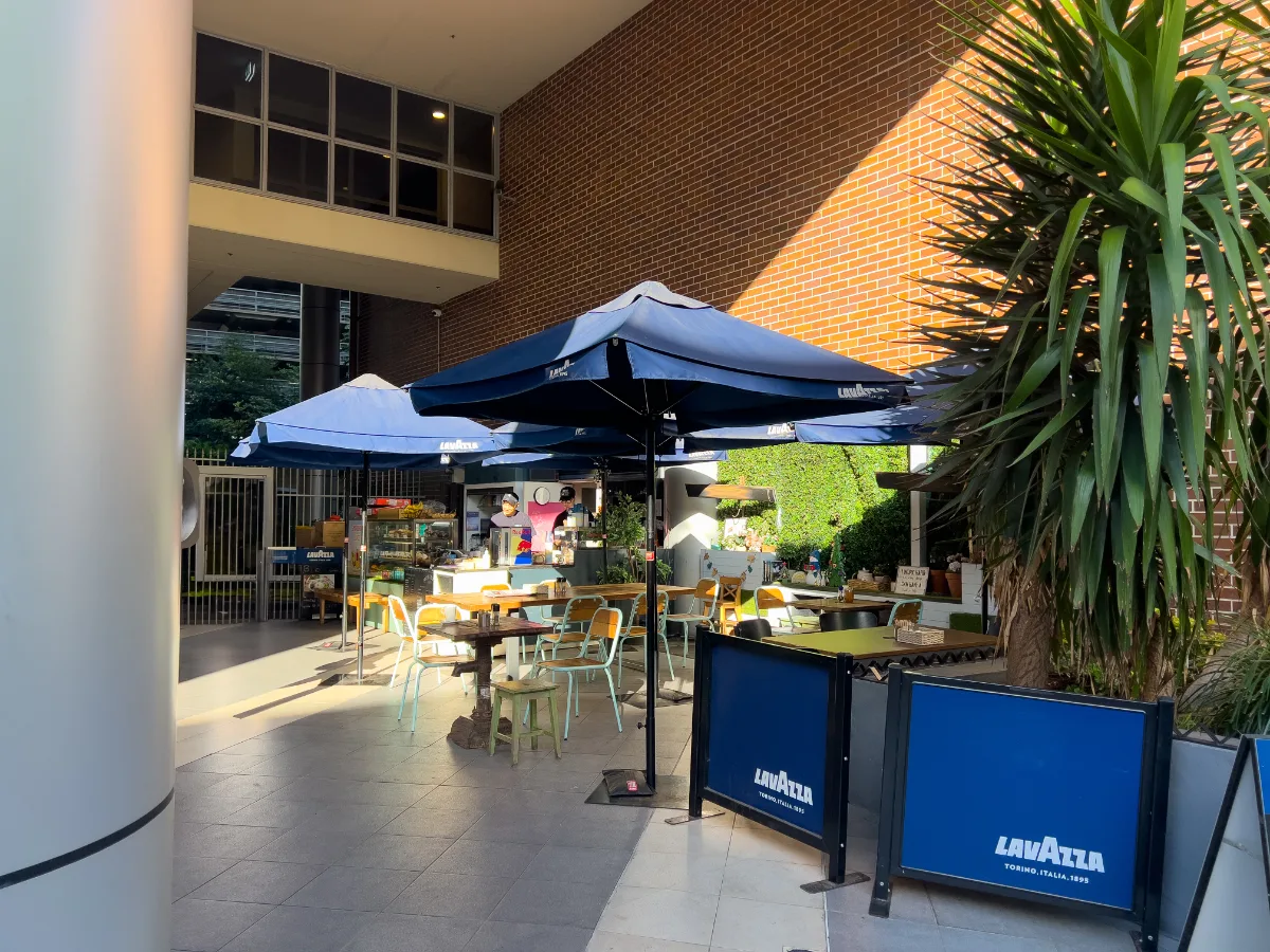 Noelle's Cafe in Haymarket offers a pleasant outdoor seating area, perfect for enjoying a morning coffee or a leisurely lunch.