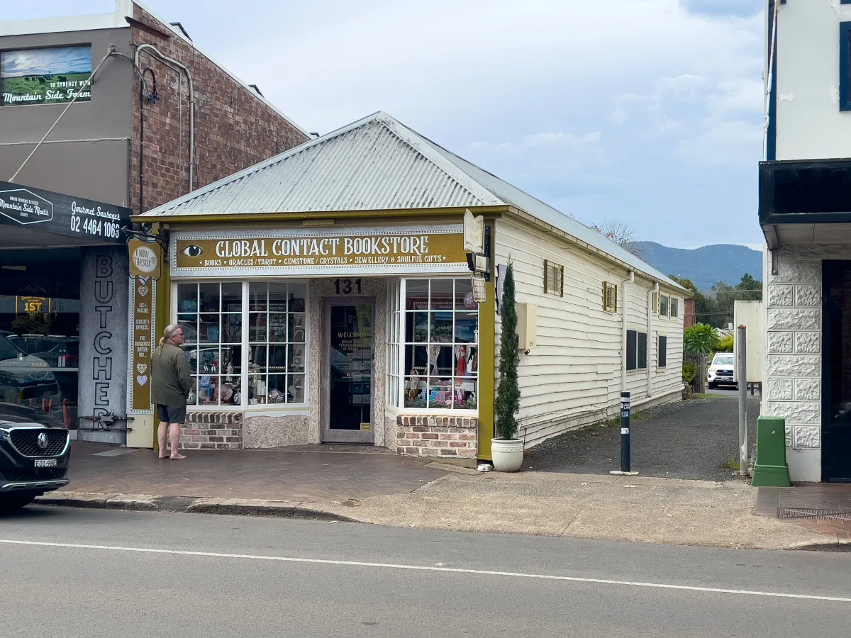 A bookshop specializing in languages and travel: the Global Contact Bookstore.