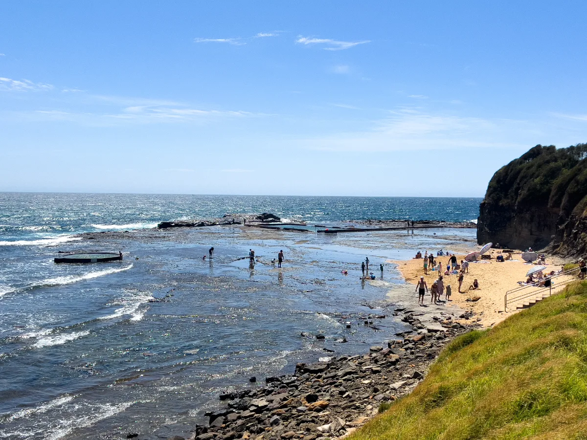 The rock pool at Gerringong Beach is a popular spot for families and swimmers of all ages.