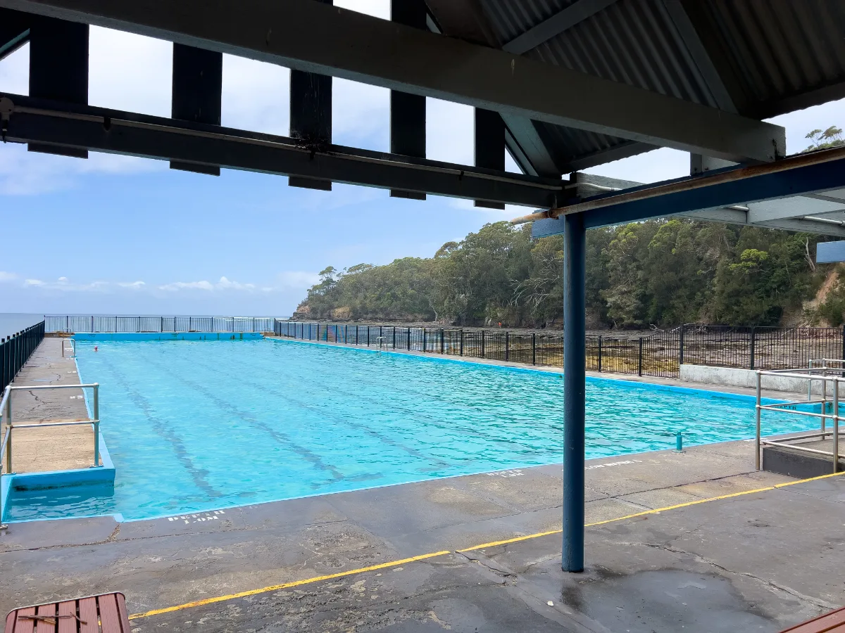A perfectly positioned pool at Ulladulla offers stunning ocean views for swimmers.