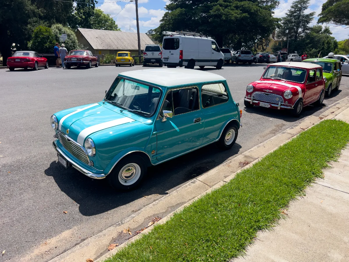 Classic cars on display in Braidwood.