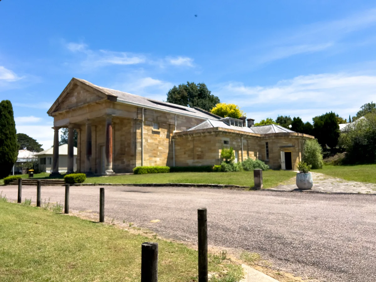 The imposing facade of the Berrima Courthouse.