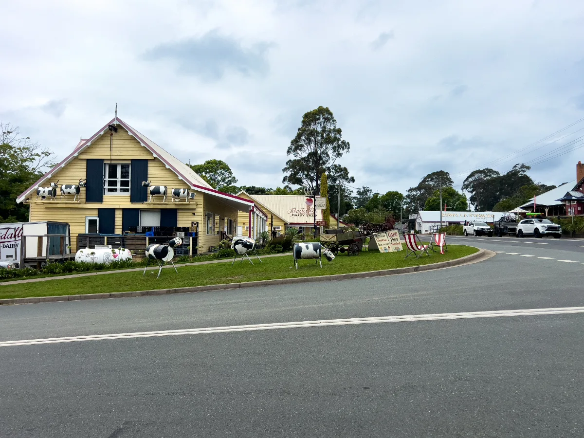 A curious mix of dairy charm and roadside artistry in Bodalla.