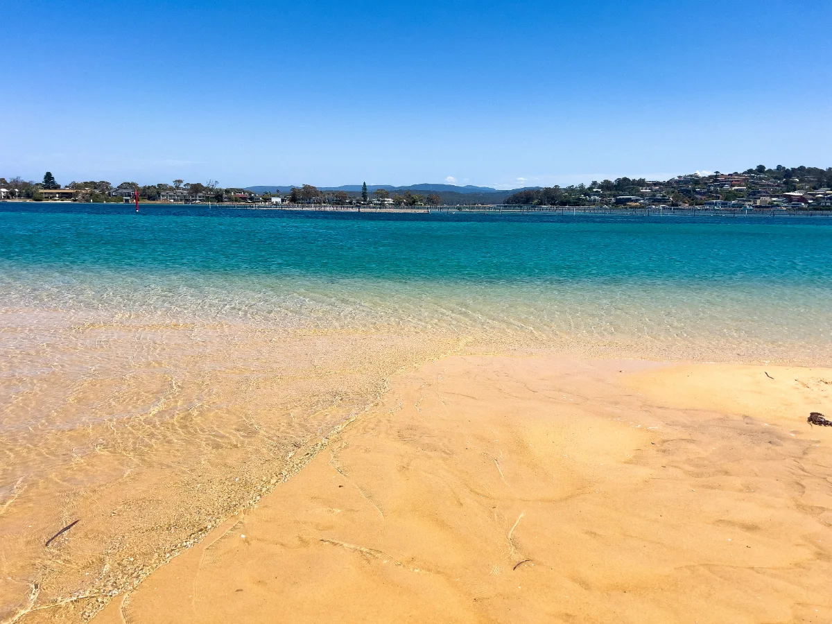 The turquoise waters of Merimbula Bay beckon for a swim.