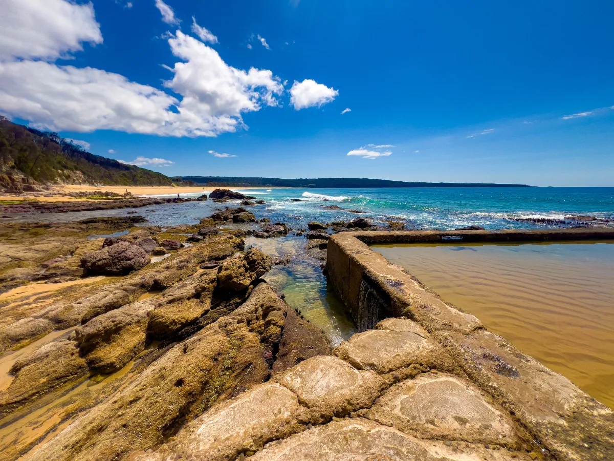 The man-made swimming area in Eden offers a safe haven for a refreshing dip.