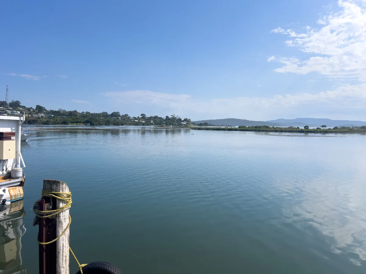 Calm waters reflecting the clear blue sky at Mallacoota.