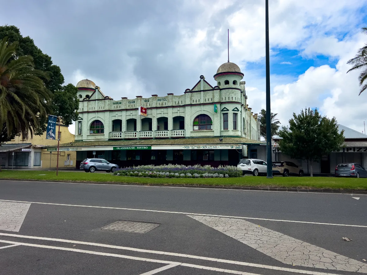 The Traralgon National Hotel, a grand old building.