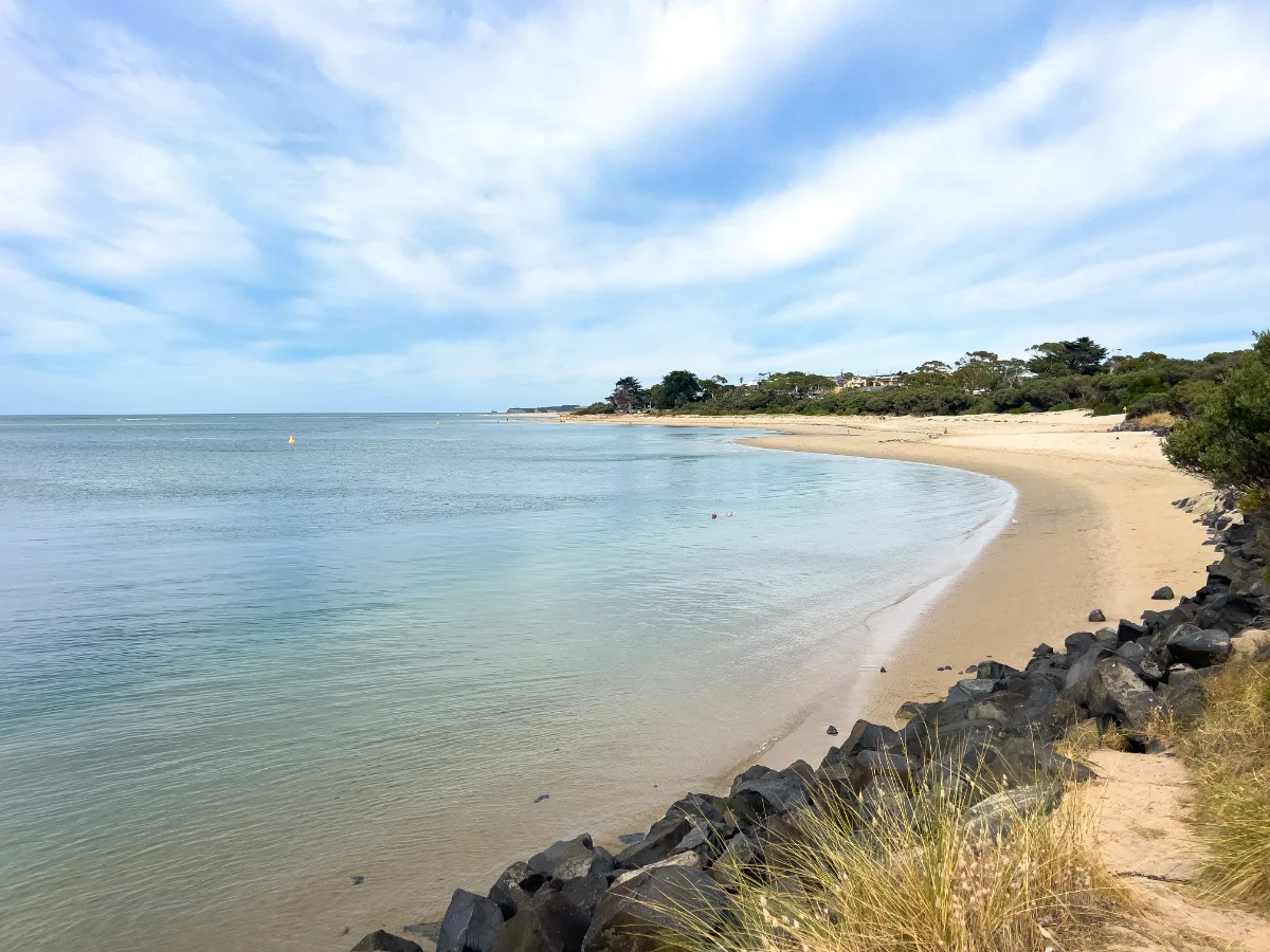 The calm waters of Inverloch, Victoria.