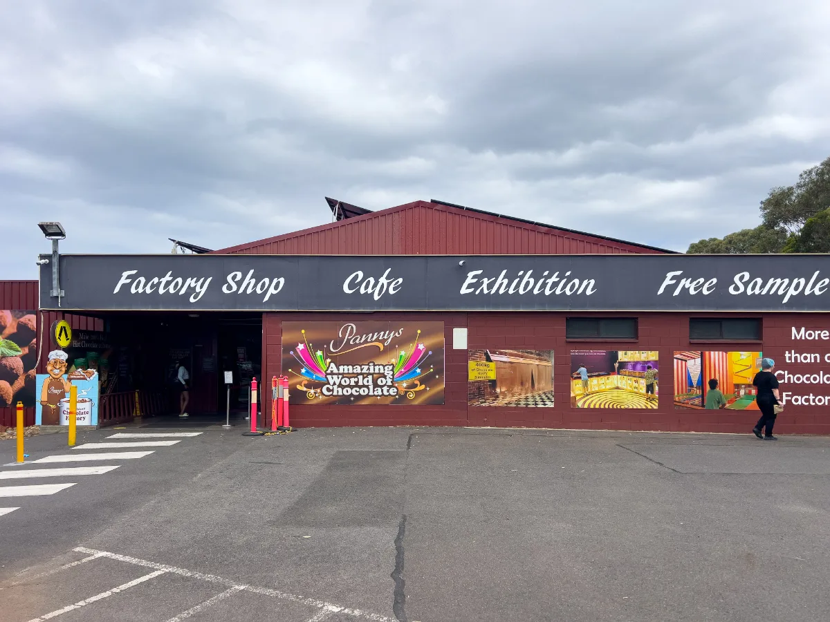 The inviting exterior of the Phillip Island Chocolate Factory in Newhaven.