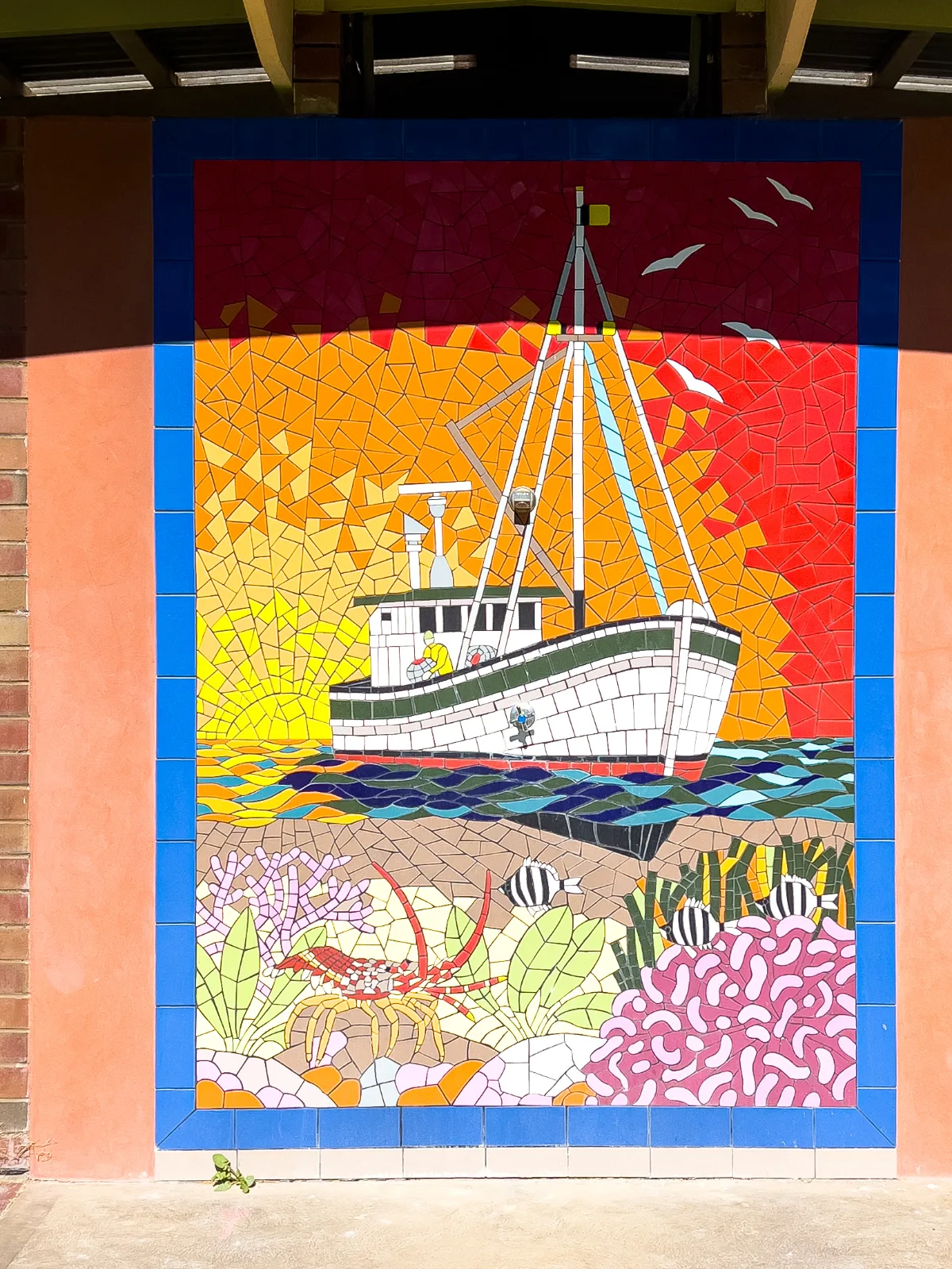 A colourful mosaic adds a splash of artistic flair to Kingston SE's streetscape.