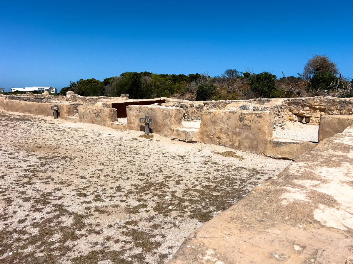 The skeletal remains of the Old Gaol at Robe, a somber reminder of the town's past.