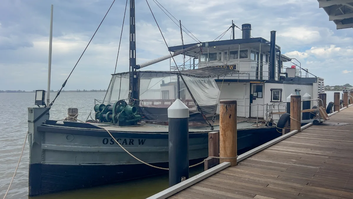The PS Oscar W, a reminder of Goolwa's rich river history.