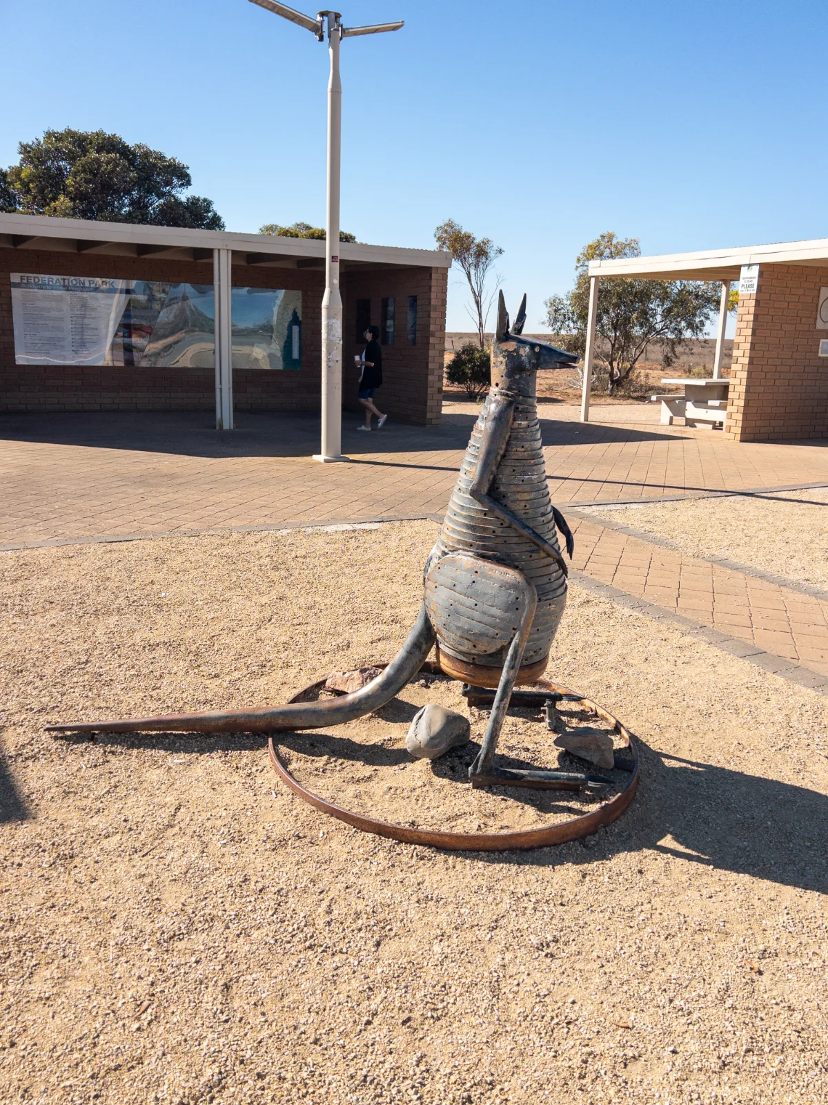 Metal Kangaroo: This sculptural kangaroo seemed to be keeping a close eye on the visitors.