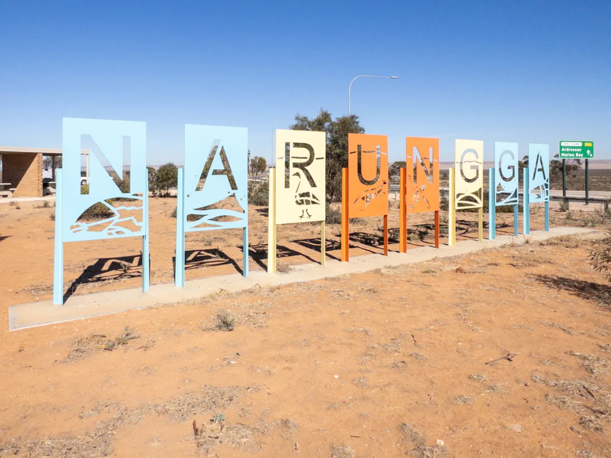 Narungga Welcome: A colorful tribute to the traditional owners of the land.
