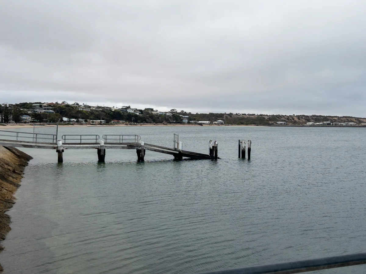 The Port Vincent jetty, a place for locals and tourists alike to while away the hours and maybe even catch a crab or two.