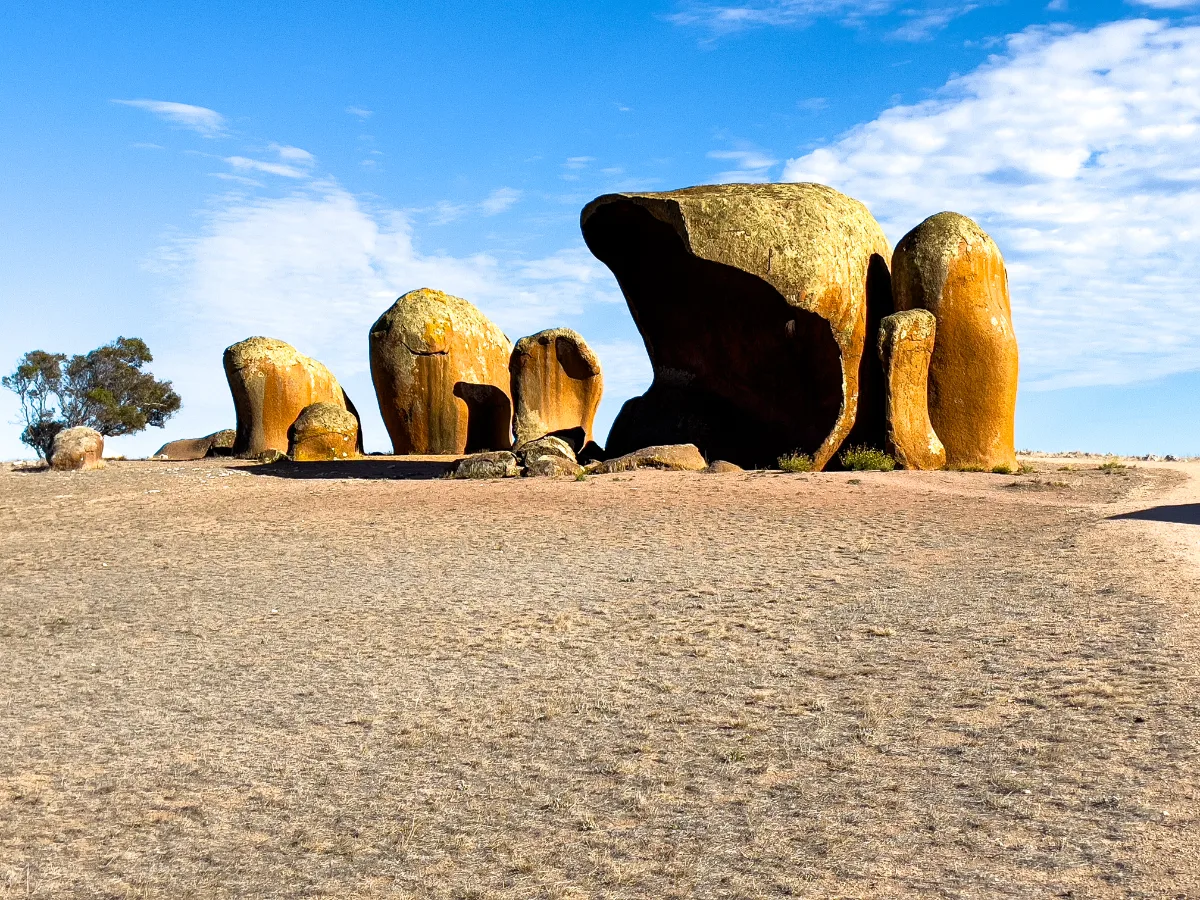 Murphy's Haystacks stretch across the horizon, a monument to time and the elements within the District Council of Streaky Bay.