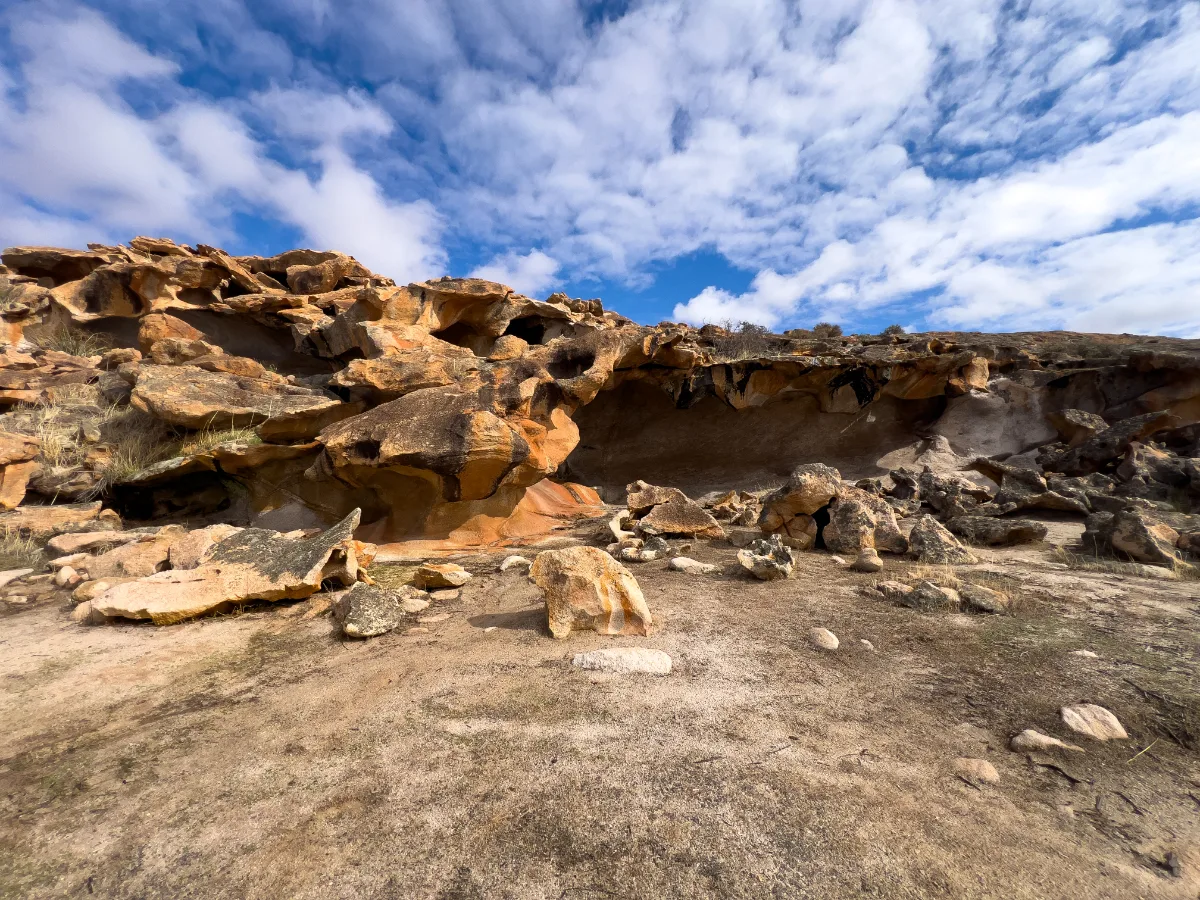 Eroded rock formations create a stunning natural landscape at Eaglestone Rock.