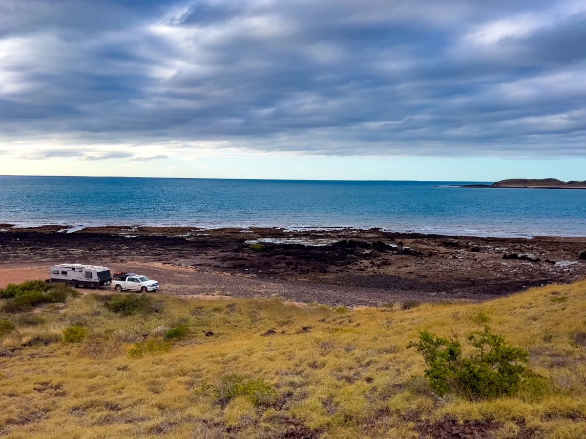 Freedom camping at its finest on remote coastal shores