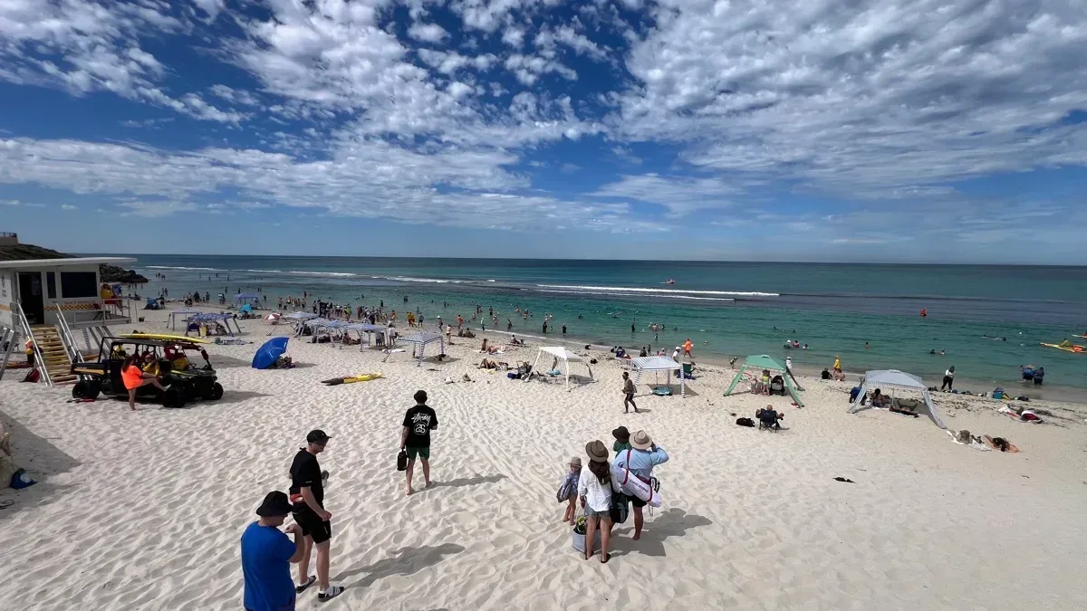 Perfect beach day at Yanchep Lagoon's pristine white shores