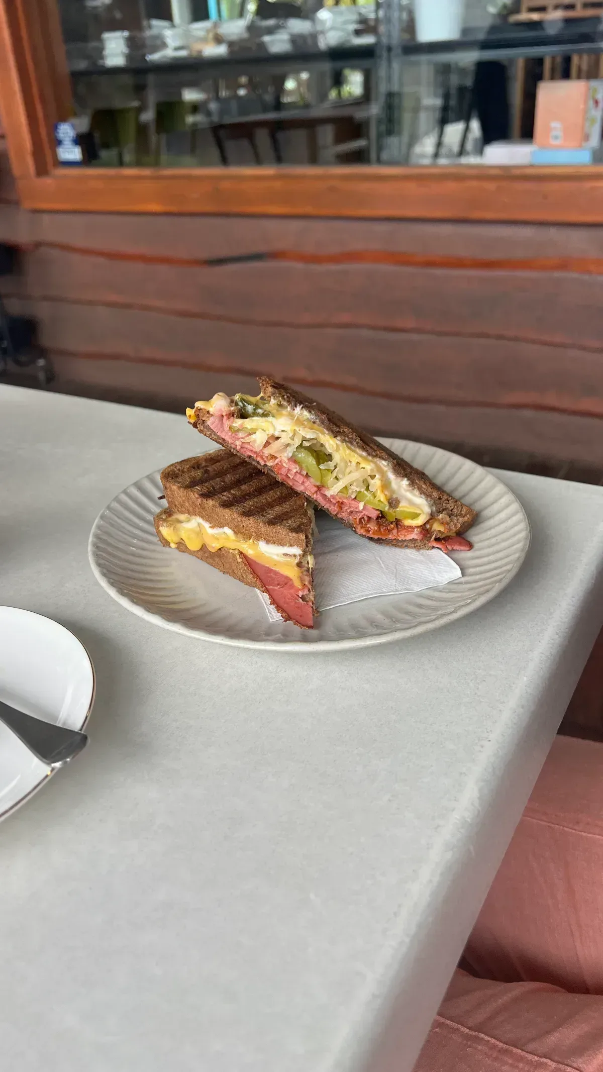 This toasted sandwich hit the spot. It was quite a lot of food, but we managed to finish it off!